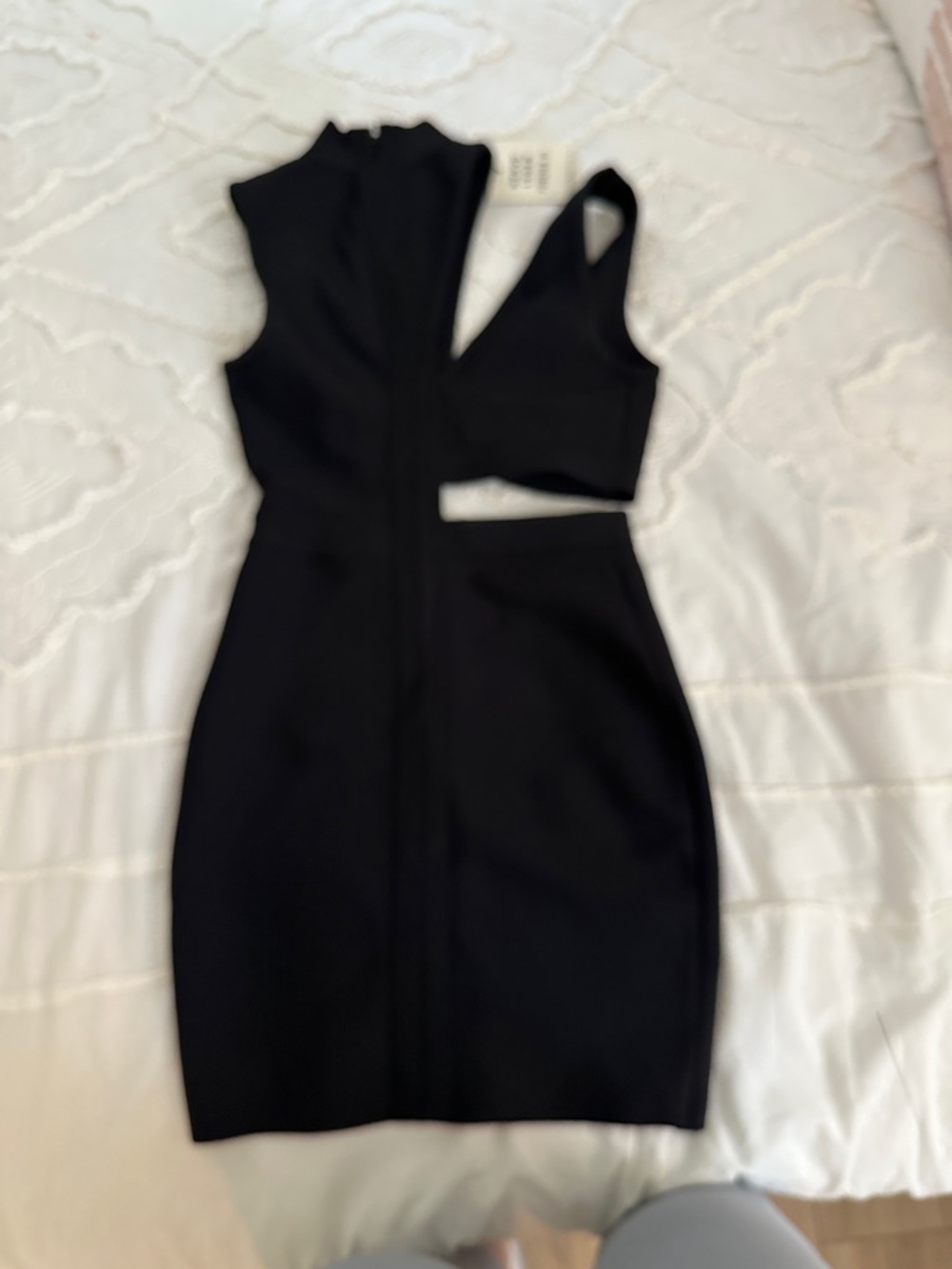 Forever 21 Black Asymmetric Cutout Mini Dress - Picture 4 of 5